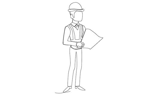 Premium Vector | A male civil engineer standing while holding a ...