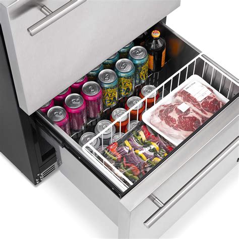 Outdoor 24” Built-in Dual Drawer Wine and Beverage Fridge | Newair