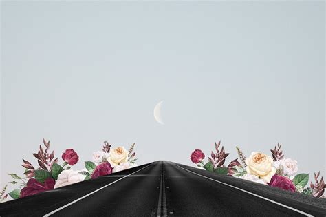 Abstract background psd road moon | Premium PSD - rawpixel