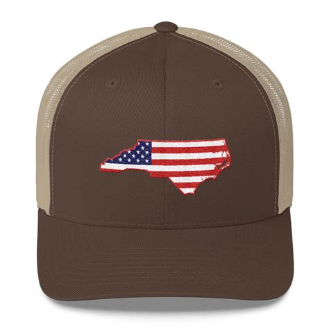 North Carolina American Flag Patch Mesh Trucker Cap - Etsy