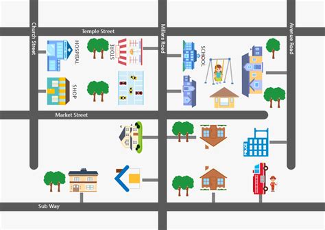 Simple Community Map | Colorful map, Map sketch, Cross curricular ...