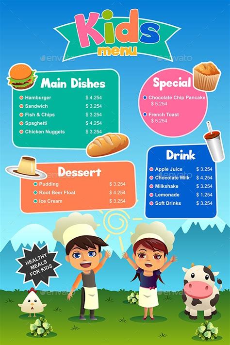 Kids menu design template – Artofit