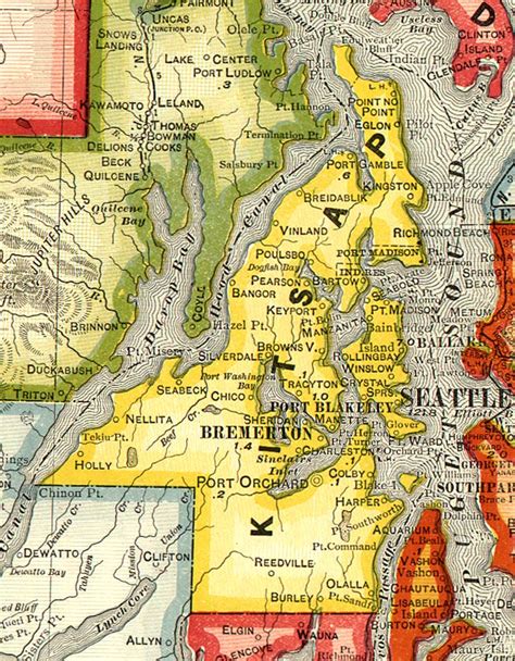 Kitsap County Washington 1909 Map - Brimmerton Wa • mappery