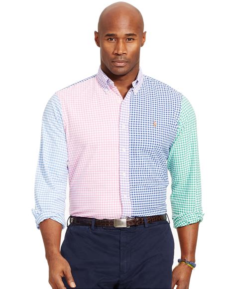 Lyst - Polo Ralph Lauren Big And Tall Gingham Oxford Shirt in Black for Men