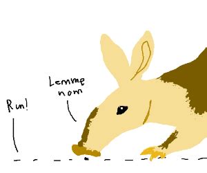 Aardvark eating ants. - Drawception