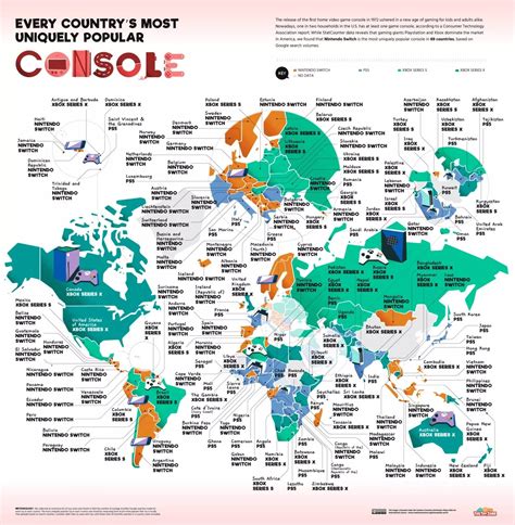 Check Out This Map Of The Most Popular Video Game Console In Every ...