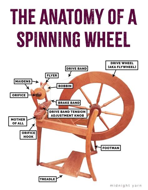 The Anatomy of Spinning Wheel: A labeled diagram of different parts of ...