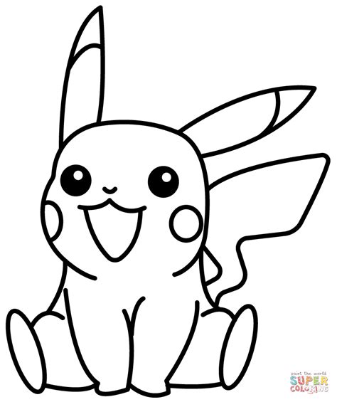 Chibi Pikachu coloring page | Free Printable Coloring Pages