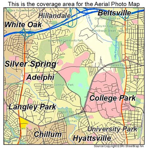 Aerial Photography Map of Adelphi, MD Maryland