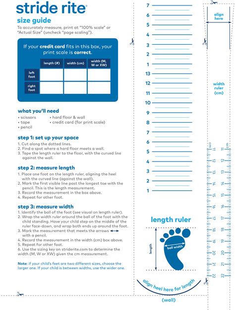 Stride Rite Printable Size Chart