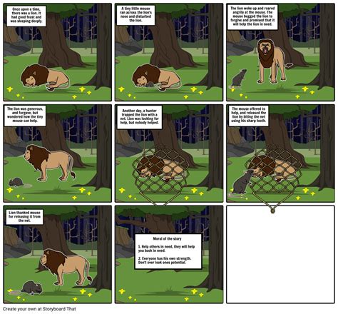 The lion and a mouse Storyboard by dhanast