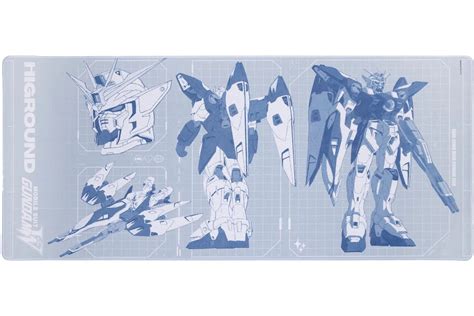 Higround x Gundam Wing Blueprint Mousepad Blue/White - CN