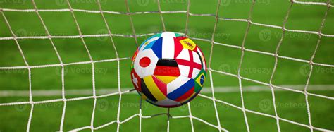 Soccer ball in the net of a goal. Soccer concept 13584481 Stock Photo ...