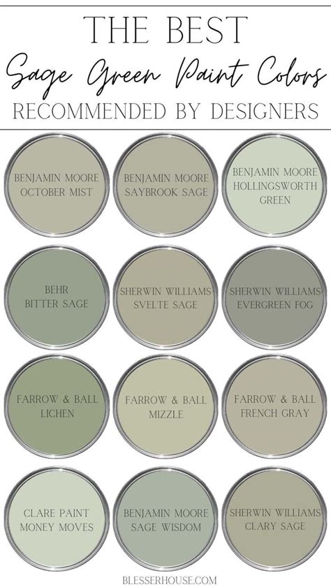 the best sage green paint colors recommended by designers