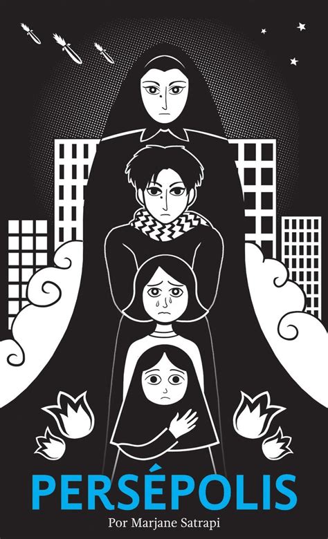 the poster for persepolis with two women and one man standing in front ...