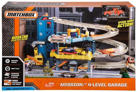 Car Garage Play Set 4-Level Kids Toy Matchbox Service Station Car Wash ...