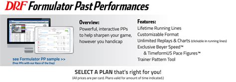 DRF Formulator | Daily Racing Form