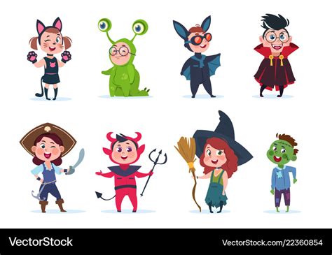 Kids halloween costumes cartoon cute baby Vector Image