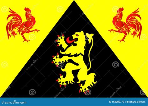 Flag of Walloon Brabant in Belgium Stock Vector - Illustration of ...