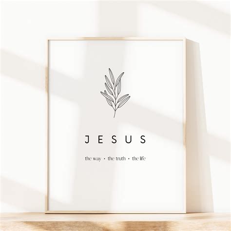 Jesus the Way the Truth the Life Minimal Line Wall Art - Etsy