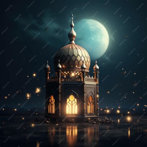 Premium AI Image | a beautiful Mosque night view generative AI