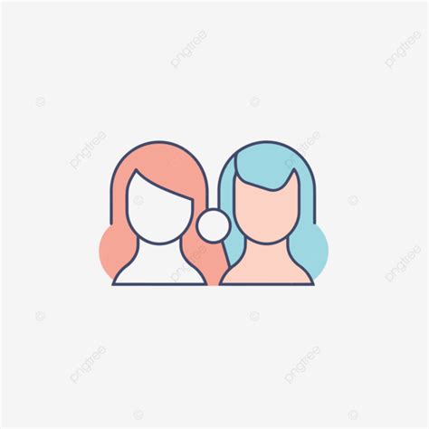 Two People Icon Vector Illustration, A Lineal Icon Depicting Young ...