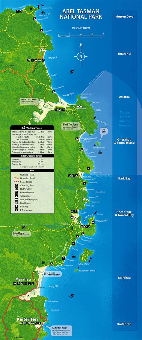 Abel Tasman National Park Map - Abel Tasman National Park • mappery