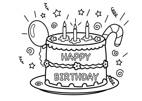 Free Printable Birthday Cake Coloring Pages For Kids