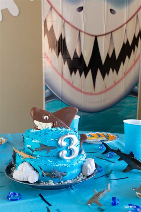 Shark Birthday Party - Cake, Decorations, and Games | Scratch and Stitch