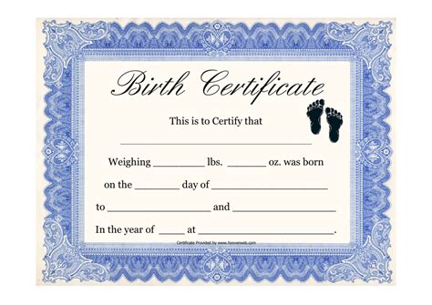 Printable Form For Birth Certificate - Printable Forms Free Online