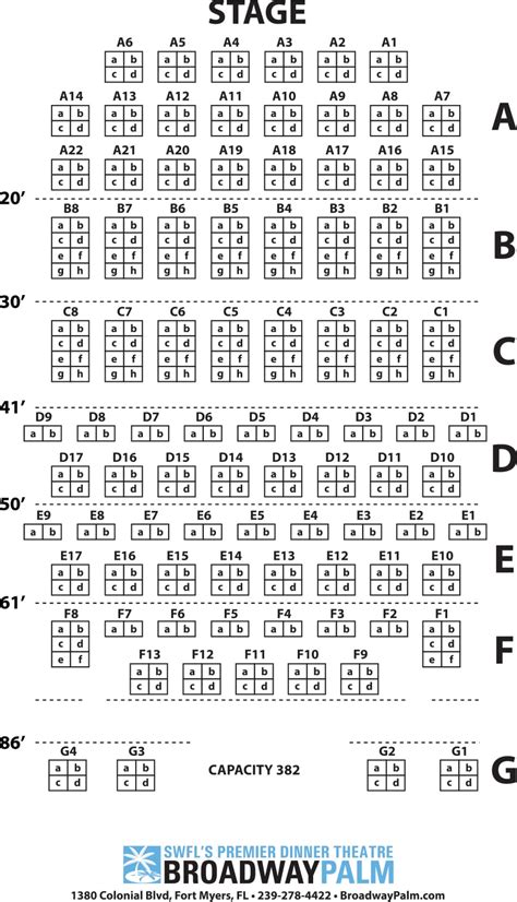 Seating Charts - Broadway Palm Dinner Theatre