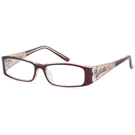 Women's Eyeglasses 51 16 135 Brown Plastic Generic Brand - Walmart.com ...