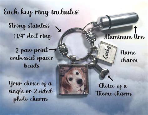 Pet Memorial Keychain Pet Cremation Keychain With Custom Photo - Etsy