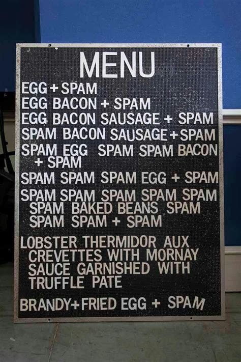 Monty Python Spam menu | Nerdy humor, Monty python, Monty python flying ...