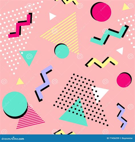 Back To 90s! Seamless Geometric Pattern. Vector Illustration Stock ...