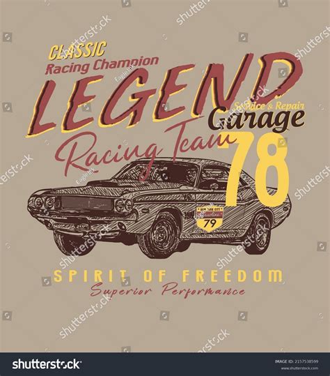 Legend Classic Car Graphic Design Typography Stock Vector (Royalty Free ...