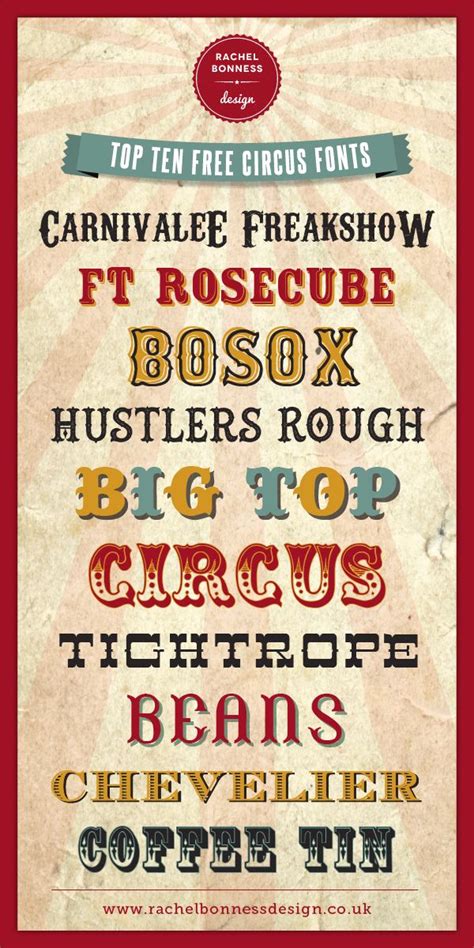 My Top Ten Free Circus Fonts – Rachel Bonness Design | Circus font ...