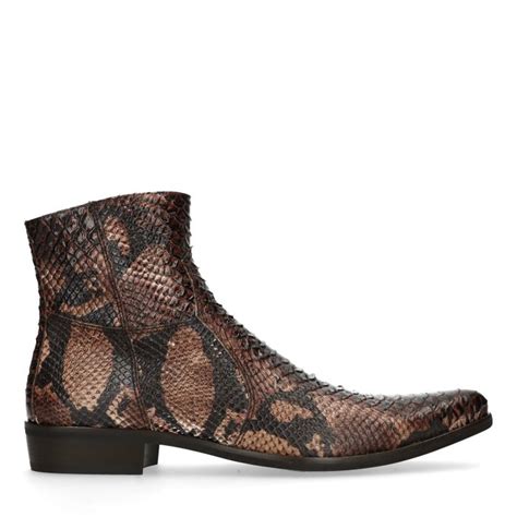 Boots met snakeskin print - Herenschoenen - SACHA