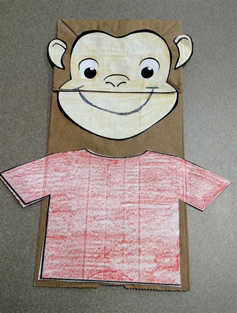 Curious George Paper Bag Puppet | Paper bag puppets, Curious george ...