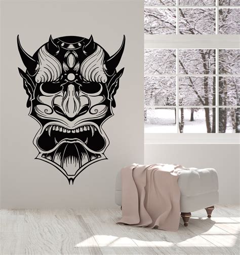 Vinyl Wall Decal Devil Mythology Fantasy Monster Head Scary Stickers M ...