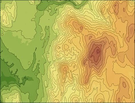 Topographic world map with contour lines and color coded elevations ...