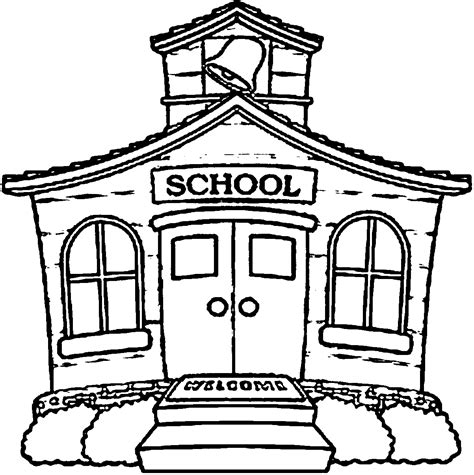 Coloring Page Of A School Building - Coloring Home