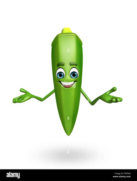 3d rendered illustration of ladyfinger cartoon character Stock Photo ...