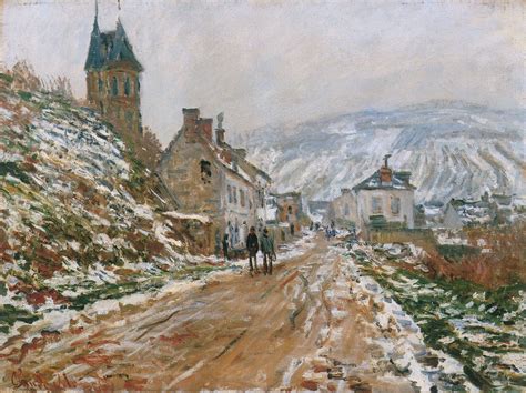 The Road in Vetheuil in Winter - Claude Monet | Claude monet paintings ...