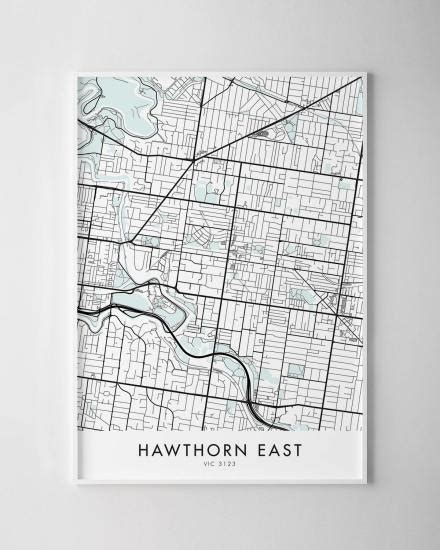 Melbourne – Hawthorn East Map Print - Chelsea Chelsea