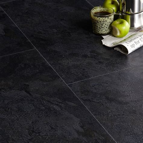 Colours Black Slate Effect Luxury Vinyl Click Flooring Sample ...