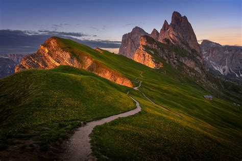 Sunset at Seceda, Dolomites, Italy