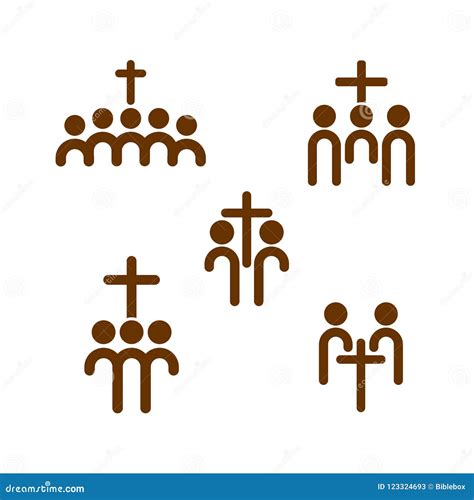 Set of Church Logo. Christian Fellowship Icon. Stock Vector ...