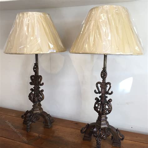 Antiques Atlas - Pair Of Wrought Iron Table Lamps as480a1085 / a12366