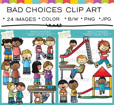 Bad Choices Clip Art | Clip art, Image illustration, Art